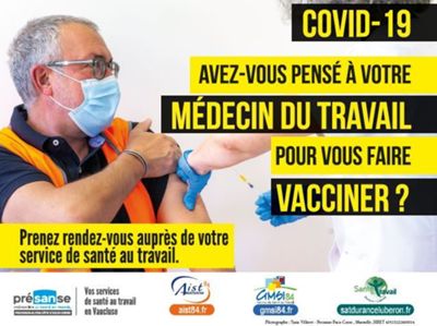 Affiche vaccination par les services de santé au travail - format 4x3