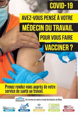 Affiche vaccination par les services de santé au travail - format abribus