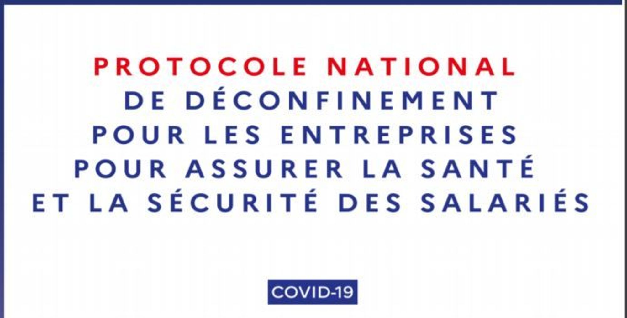 Nouvelle version du protocole de déconfinement 