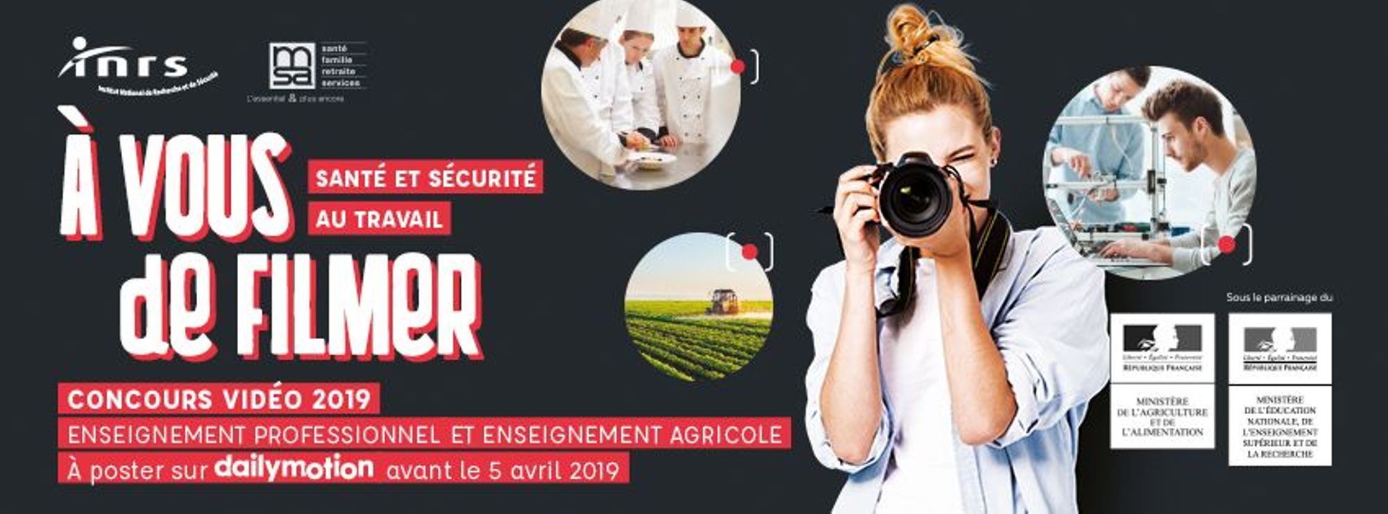 7e Concours "Santé et sécurité au travail : de l'école au travail, à vos vidéos"