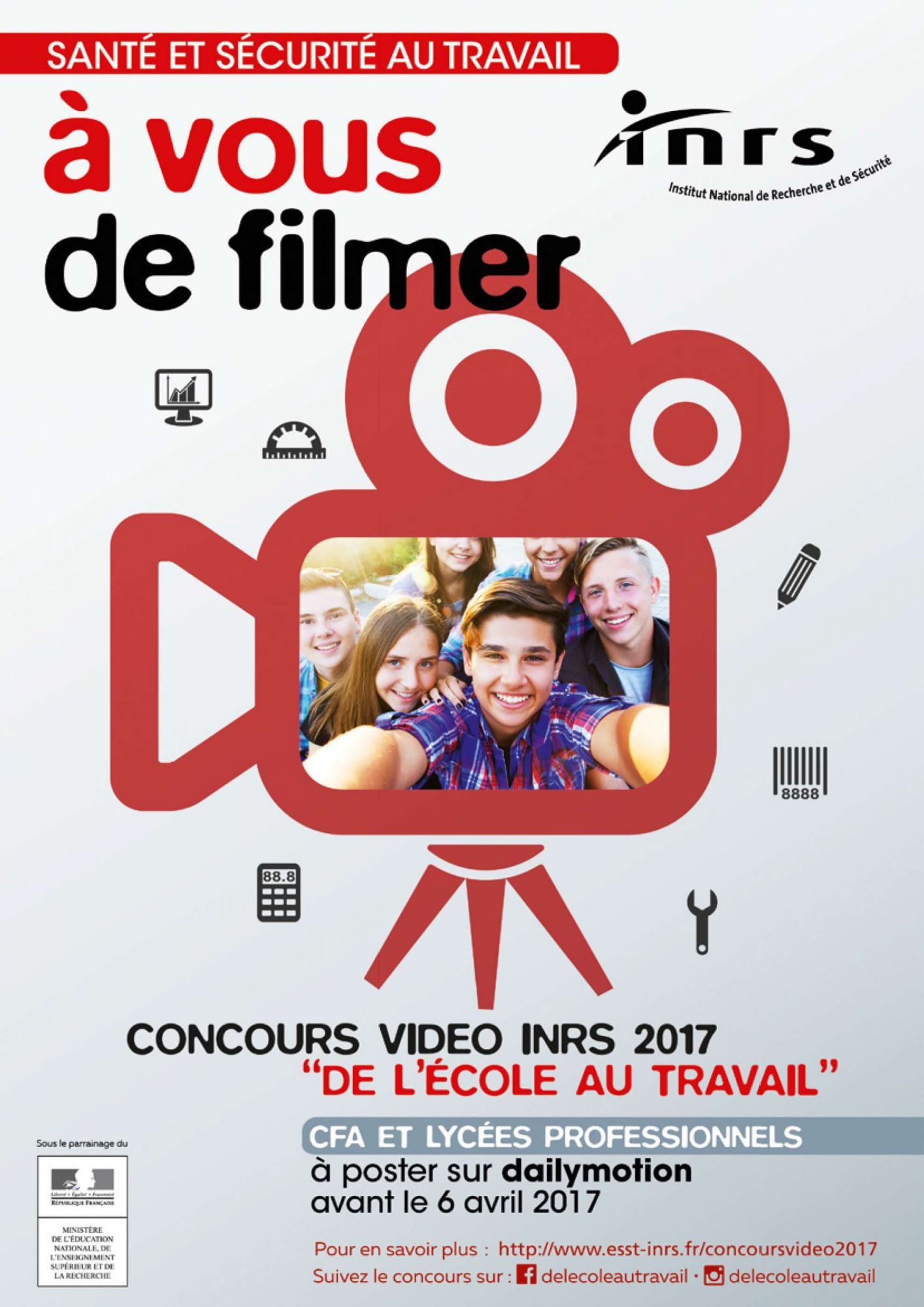 Concours vidéo INRS 2017 "De l'école au travail"