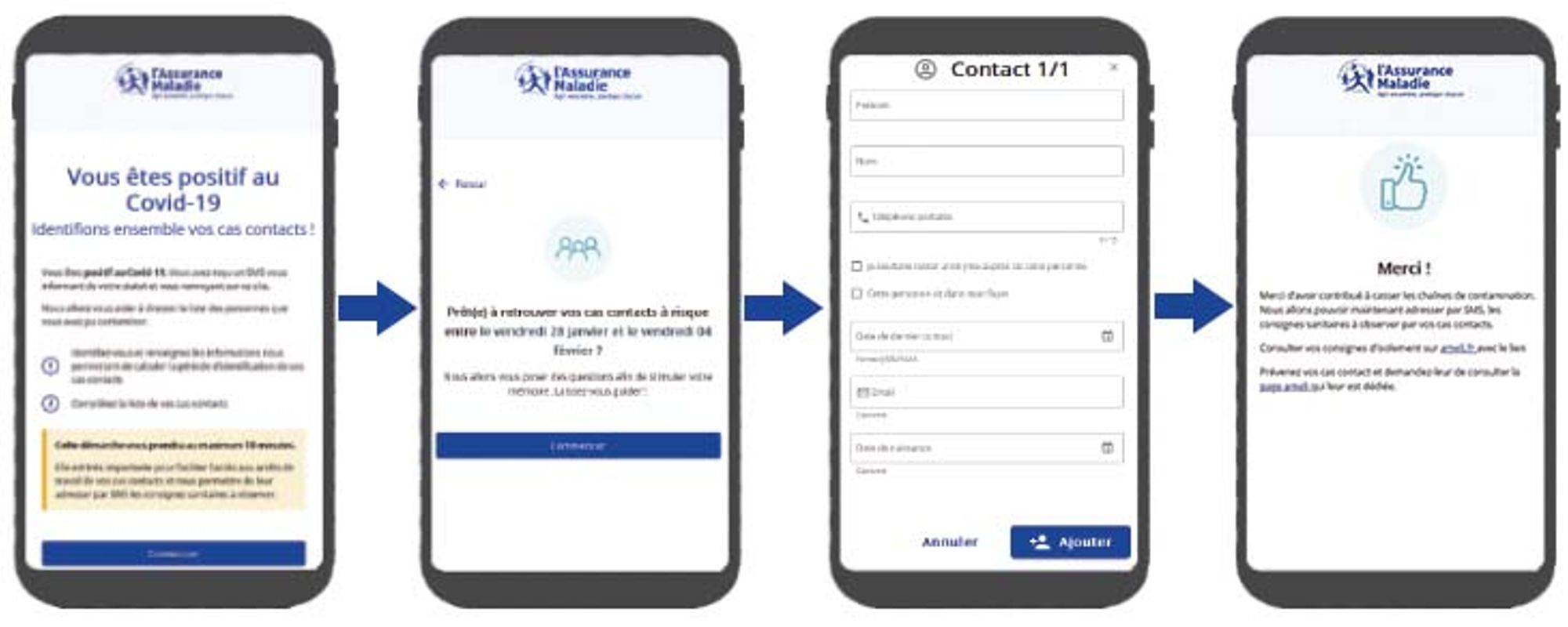 Covid-19 : un téléservice pour lister ses cas contacts