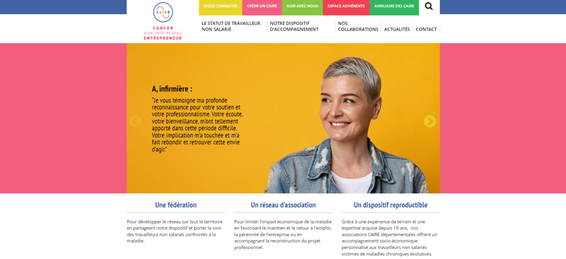 Homepage du site web de la Fédération CAIRE