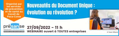Webinaire "Nouveautés du Document Unique : évolution ou révolution ?"